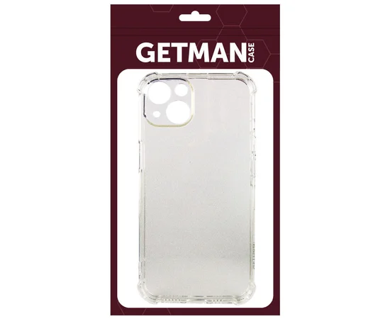 TPU чохол GETMAN Ease logo посилені кути для Apple iPhone 14 (6.1") Безбарвний (прозорий)