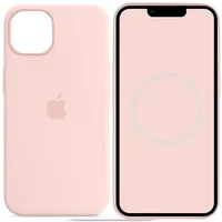 Чохол Silicone case (AAA) full with Magsafe and Animation для Apple iPhone 14 (6.1") Рожевий / Chalk Pink