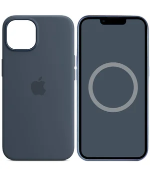 Чехол Silicone case (AAA) full with Magsafe and Animation для Apple iPhone 14 (6.1") Синий / Storm Blue