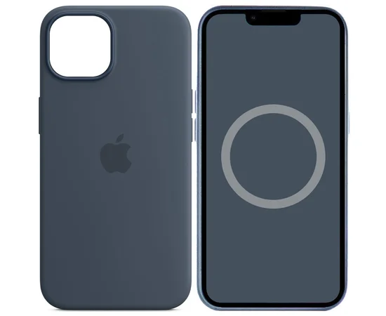 Чохол Silicone case (AAA) full with Magsafe and Animation для Apple iPhone 14 (6.1") Синій / Storm Blue