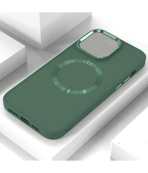 TPU чехол Bonbon Metal Style with MagSafe для Apple iPhone 14 (6.1") Зеленый / Pine green