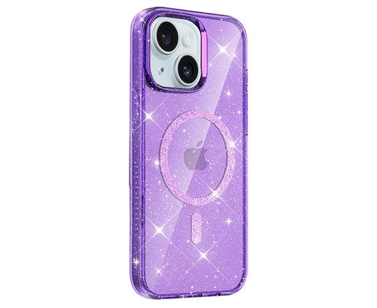 Чохол TPU Eclipse Sparkle (MagFit) для Apple iPhone 14/13 (6.1") Purple