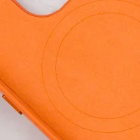 Кожаный чехол Leather Case (AAA) with MagSafe and Animation для Apple iPhone 14 (6.1") Orange