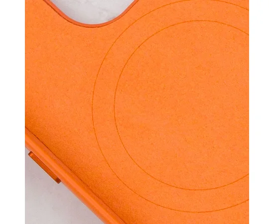 Кожаный чехол Leather Case (AAA) with MagSafe and Animation для Apple iPhone 14 (6.1") Orange