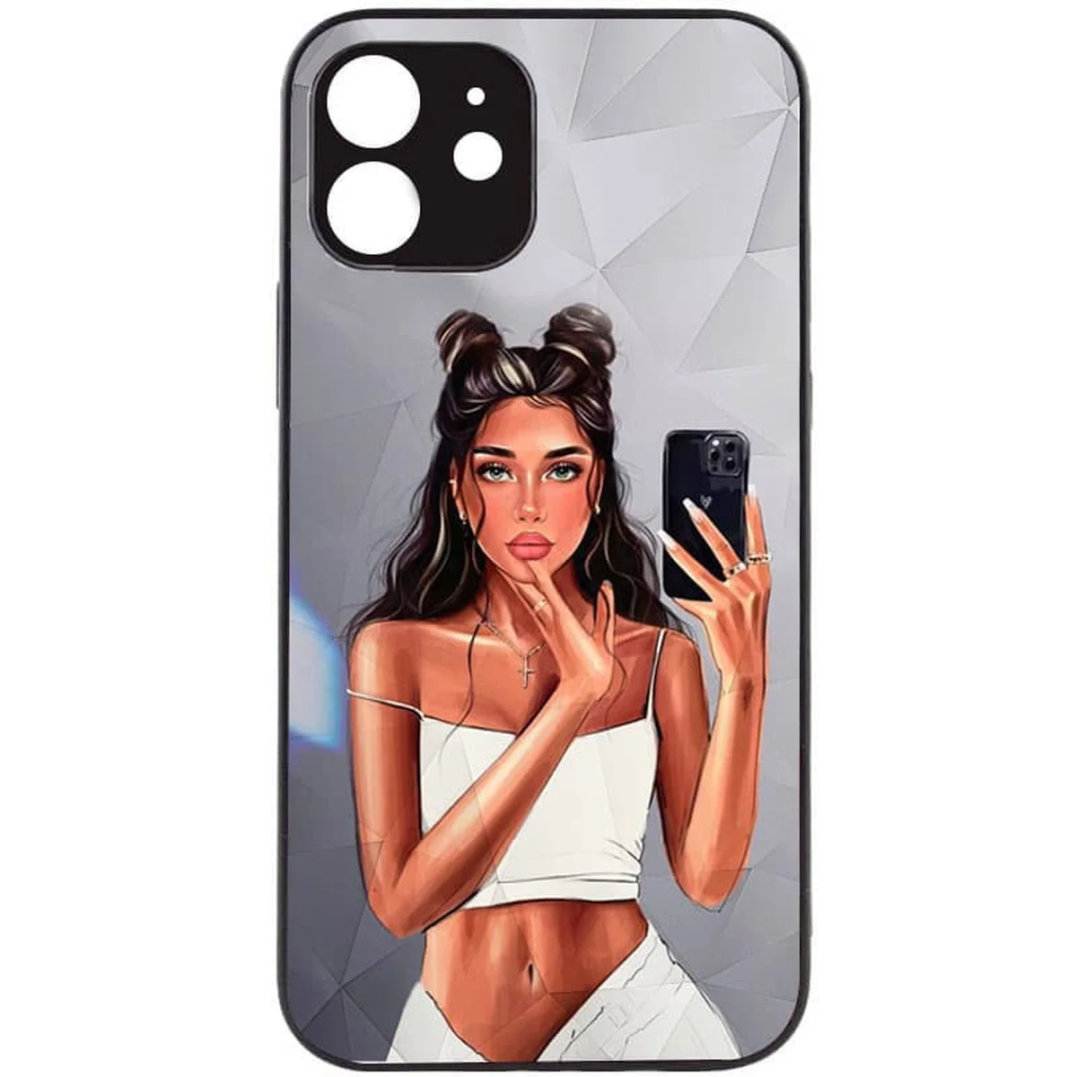 TPU+PC чехол Prisma Ladies для Apple iPhone 14 (6.1") Black in White