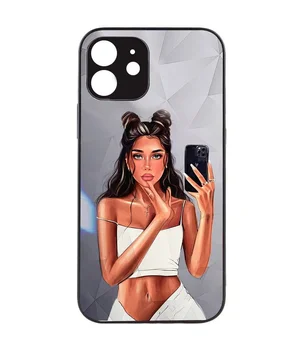 TPU+PC чехол Prisma Ladies для Apple iPhone 14 (6.1") Black in White