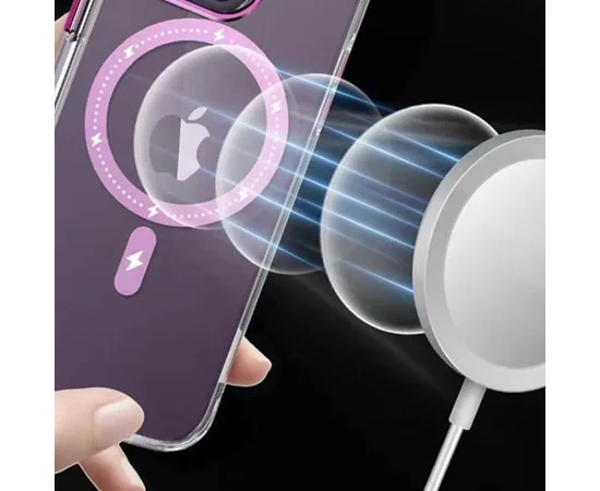Чехол TPU+PC Colorful with MagSafe для Apple iPhone 14 (6.1") Pink