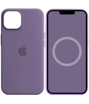 Чехол Silicone case (AAA) full with Magsafe and Animation для Apple iPhone 14 (6.1") Фиолетовый / Iris