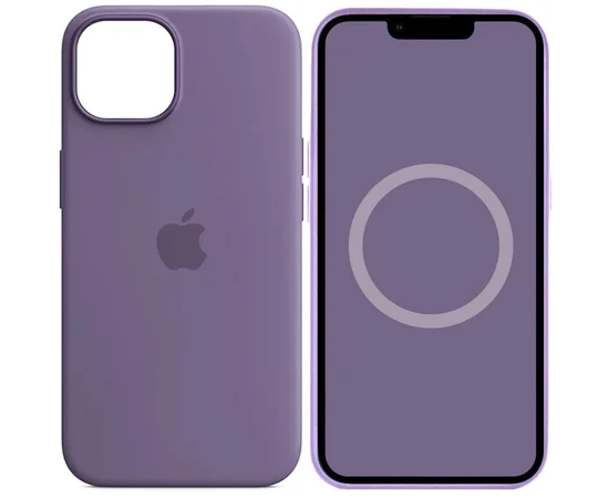 Чехол Silicone case (AAA) full with Magsafe and Animation для Apple iPhone 14 (6.1") Фиолетовый / Iris