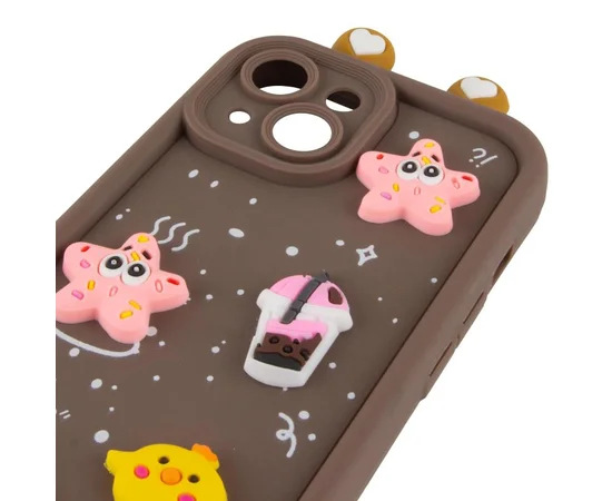 Чехол TPU Toys Case with Ears для Apple iPhone 14 (6.1") Brown