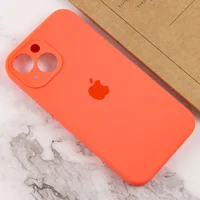 Чехол Silicone Case Full Camera Protective (AA) для Apple iPhone 14 (6.1") Оранжевый / Pink citrus