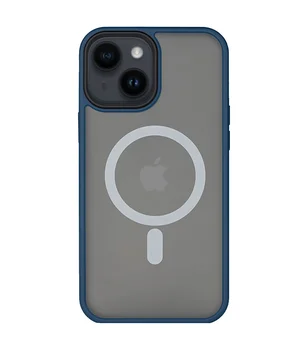 TPU+PC чехол Metal Buttons with MagSafe для Apple iPhone 14 (6.1") Синий