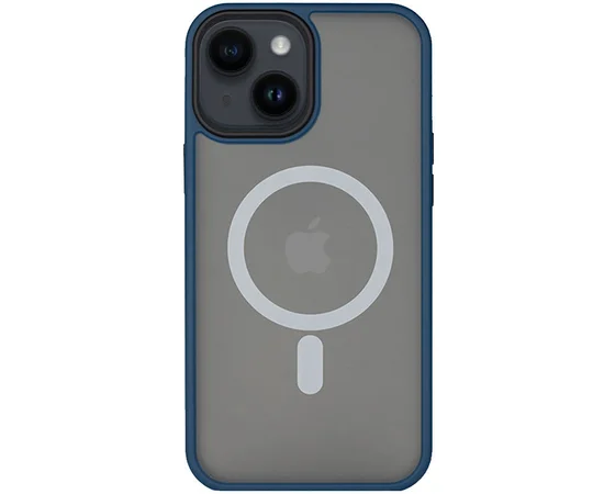 TPU+PC чохол Metal Buttons with MagSafe для Apple iPhone 14 (6.1") Синій