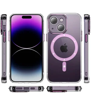 Чохол TPU+PC Colorful with MagSafe для Apple iPhone 14 (6.1") Pink