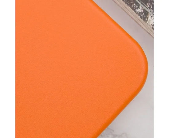 Кожаный чехол Leather Case (AAA) with MagSafe and Animation для Apple iPhone 14 (6.1") Orange