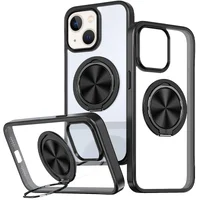 TPU+PC чехол Metal Ring with MagSafe для Apple iPhone 14 / 13 (6.1") Черный