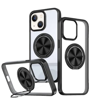 TPU+PC чехол Metal Ring with MagSafe для Apple iPhone 14 / 13 (6.1") Черный