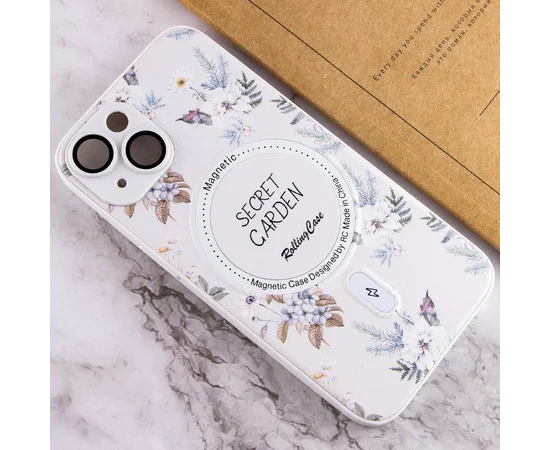 TPU+PC чехол Secret Garden with MagSafe для Apple iPhone 14 (6.1") White