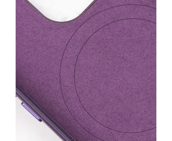 Кожаный чехол Leather Case (AAA) with MagSafe and Animation для Apple iPhone 14 (6.1") Deep Violet