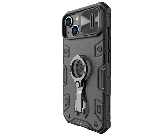 TPU+PC чехол Nillkin CamShield Armor Pro no logo (шторка на камеру) для Apple iPhone 14 (6.1") Черный