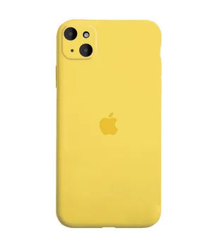 Чехол Silicone Case Full Camera Protective (AA) для Apple iPhone 14 (6.1") Желтый / Yellow