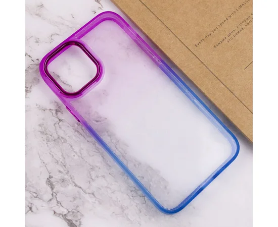 Чехол TPU+PC Fresh sip series для Apple iPhone 14 (6.1") Синий / Фиолетовый