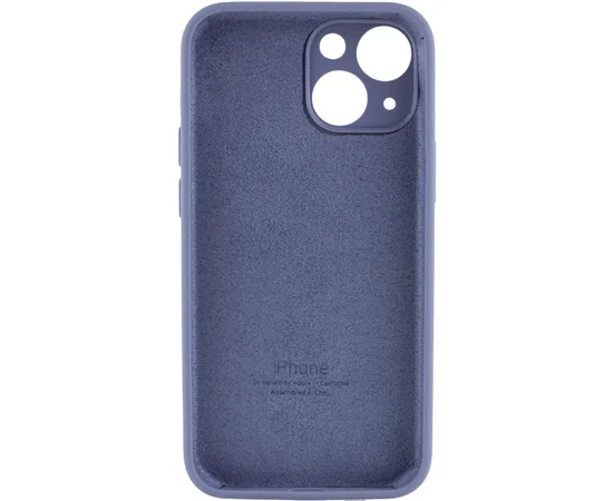 Чехол Silicone Case Full Camera Protective (AA) для Apple iPhone 14 (6.1") Серый / Lavender Gray / PVH