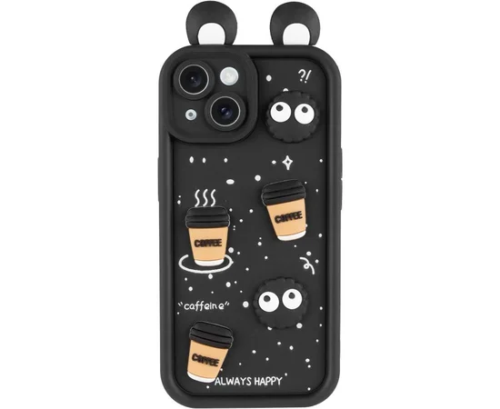 Чехол TPU Toys Case with Ears для Apple iPhone 14 (6.1") Black