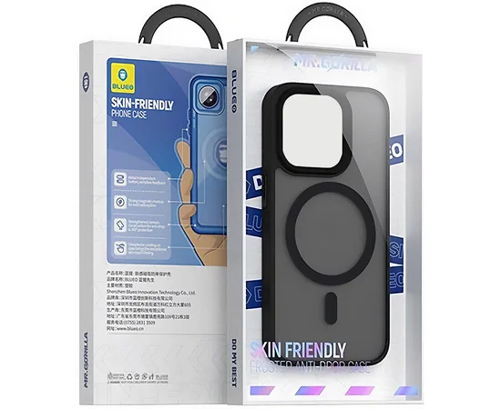 TPU+PC чохол Blueo Skin Friendly Frosted with MagSafe для Apple iPhone 14 / 13 (6.1") Чорний