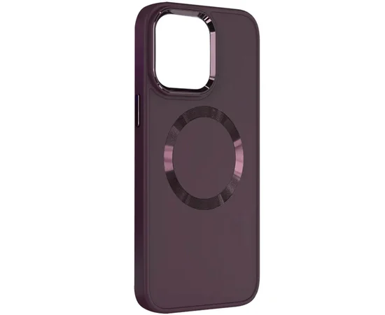 TPU чехол Bonbon Metal Style with MagSafe для Apple iPhone 14 (6.1") Бордовый / Plum