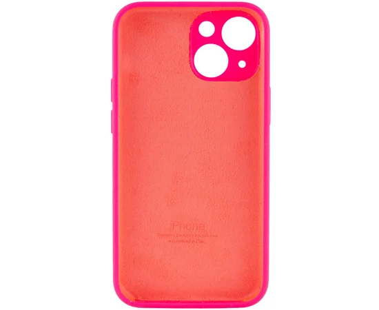 Чохол Silicone Case Full Camera Protective (AA) Apple iPhone 14 (6.1") Рожевий / Barbie pink