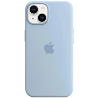 Чохол Silicone case (AAA) full with Magsafe для Apple iPhone 14 (6.1") Синій / Sky