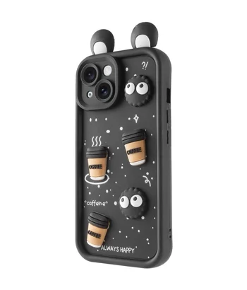 Чехол TPU Toys Case with Ears для Apple iPhone 14 (6.1") Black