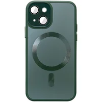 Чехол TPU+Glass Sapphire Midnight with MagSafe для Apple iPhone 14 (6.1") Зеленый / Forest green