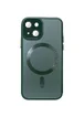 Чехол TPU+Glass Sapphire Midnight with MagSafe для Apple iPhone 14 (6.1") Зеленый / Forest green