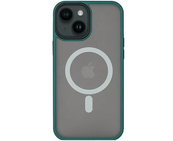 TPU+PC чохол Metal Buttons with MagSafe для Apple iPhone 14 (6.1") Зелений