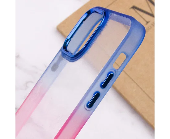 Чехол TPU+PC Fresh sip series для Apple iPhone 14 (6.1") Розовый / Синий