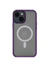TPU+PC чехол Metal Buttons with MagSafe для Apple iPhone 14 (6.1") Темно-фиолетовый