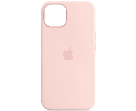 Чехол Silicone case (AAA) full with Magsafe and Animation для Apple iPhone 14 (6.1") Розовый / Chalk Pink