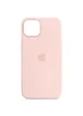 Чехол Silicone case (AAA) full with Magsafe and Animation для Apple iPhone 14 (6.1") Розовый / Chalk Pink