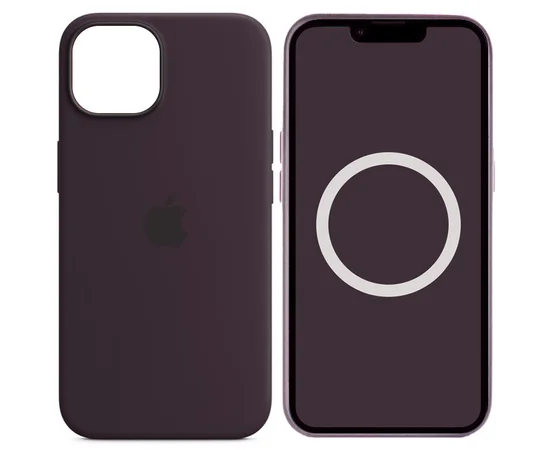 Чехол Silicone case (AAA) full with Magsafe and Animation для Apple iPhone 14 (6.1") Фиолетовый / Elderberry