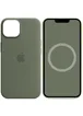Чехол Silicone case (AAA) full with Magsafe and Animation для Apple iPhone 14 (6.1") Зеленый / Olive