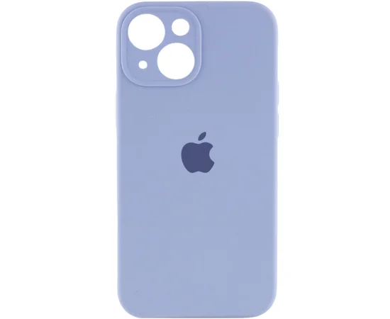 Чехол Silicone Case Full Camera Protective (AA) для Apple iPhone 14 (6.1") Голубой / Lilac Blue