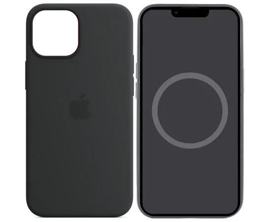 Чохол Silicone case (AAA) full with Magsafe and Animation для Apple iPhone 14 (6.1") Чорний / Midnight