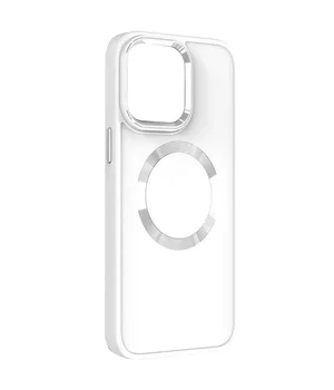 TPU чехол Bonbon Metal Style with MagSafe для Apple iPhone 14 (6.1") Белый / White