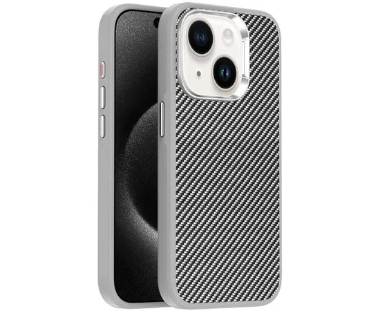 Чехол TPU+PC Carbon with MagSafe для Apple iPhone 14 (6.1") Grey