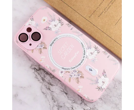 TPU+PC чехол Secret Garden with MagSafe для Apple iPhone 14 (6.1") Pink