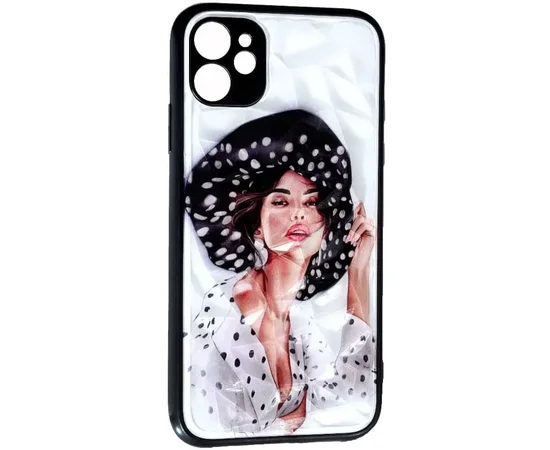 TPU+PC чехол Prisma Ladies для Apple iPhone 14 (6.1") Girl in a hat