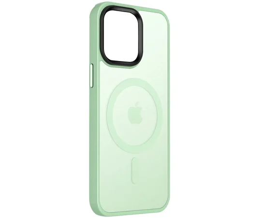 TPU+PC чехол Metal Buttons with MagSafe Colorful для Apple iPhone 14 (6.1") Мятный