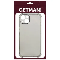 TPU чохол GETMAN Ease logo посилені кути для Apple iPhone 14 (6.1") Сірий (прозорий)